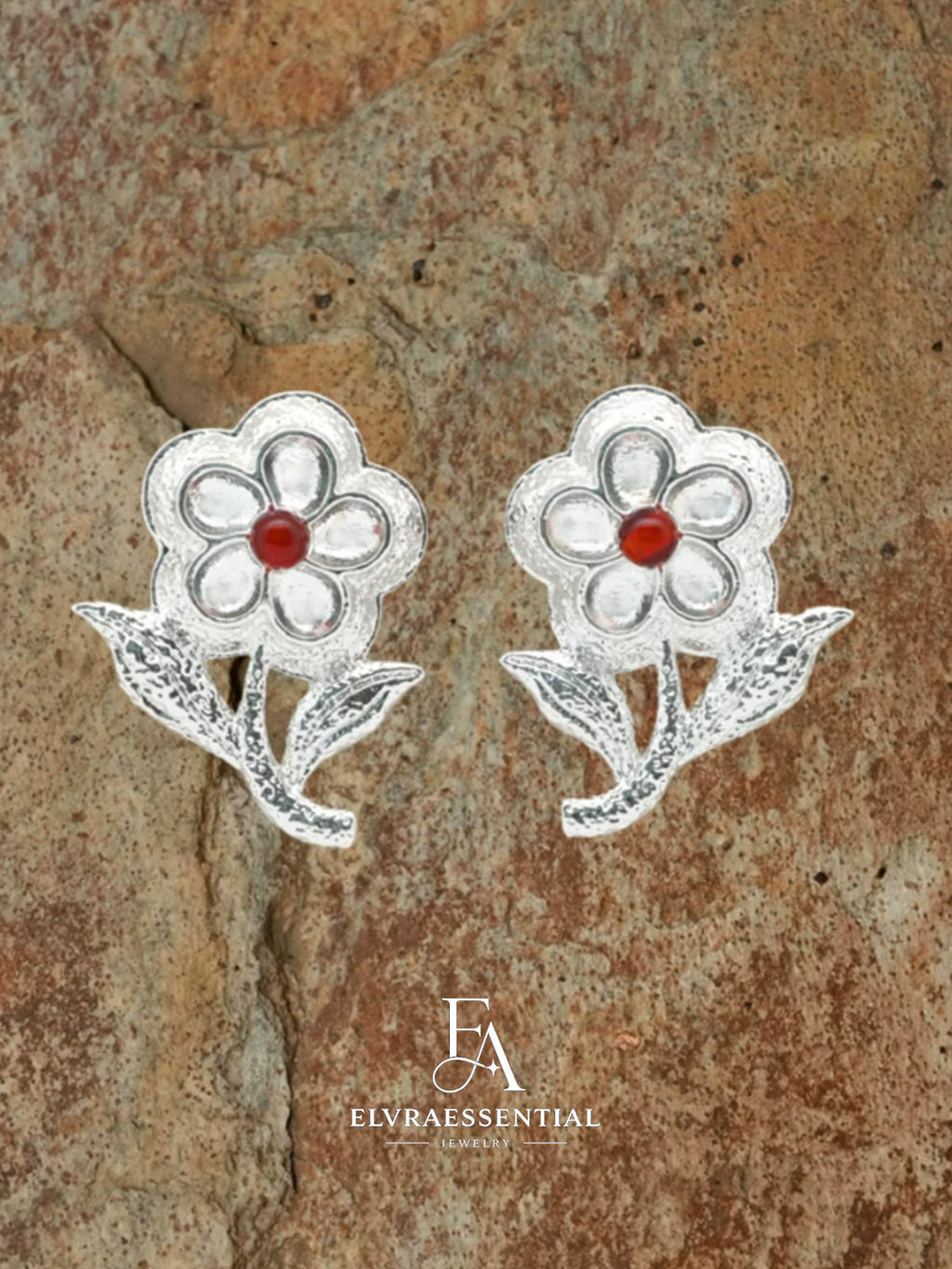 Red Agate Blossom Muse Studs
