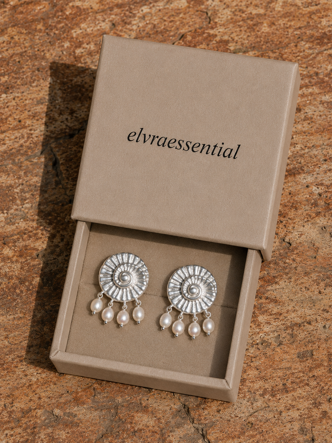 Ancient Reef Fossil Pearl Relic Earrings
