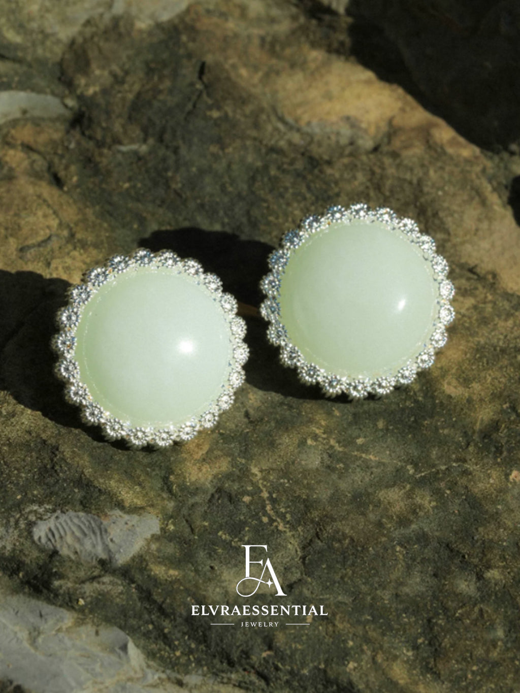 Lagoon Flora Pastel Stone Disc Earrings