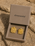 Retro Grain Artisan Stud Earrings