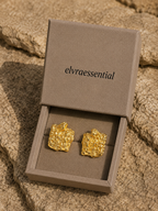 Retro Grain Artisan Stud Earrings