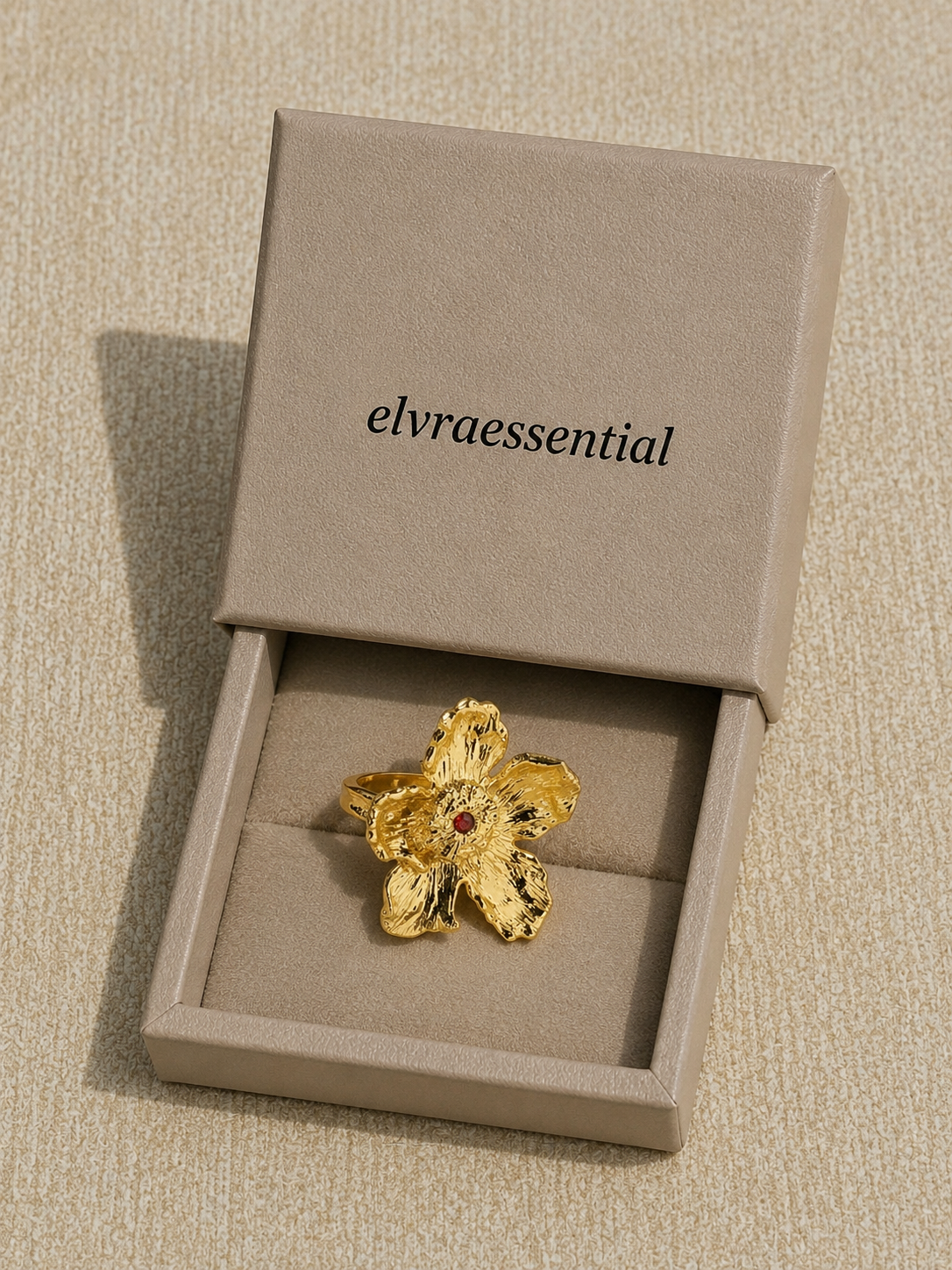 Oleander Bloom French Duo-Tone Open Ring