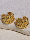 Voyage Line Dual-Tone Luxe C-Hoop Earrings