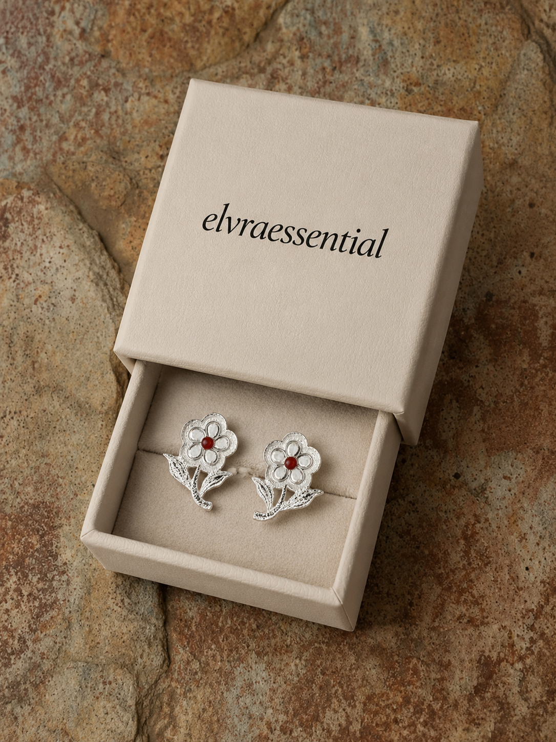 Red Agate Blossom Muse Studs