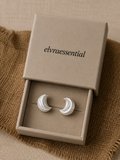 White Crest Matte Silver Wave C-Hoops