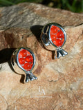 Pomegranate Dew Red Agate Waterdrop Studs