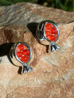 Pomegranate Dew Red Agate Waterdrop Studs