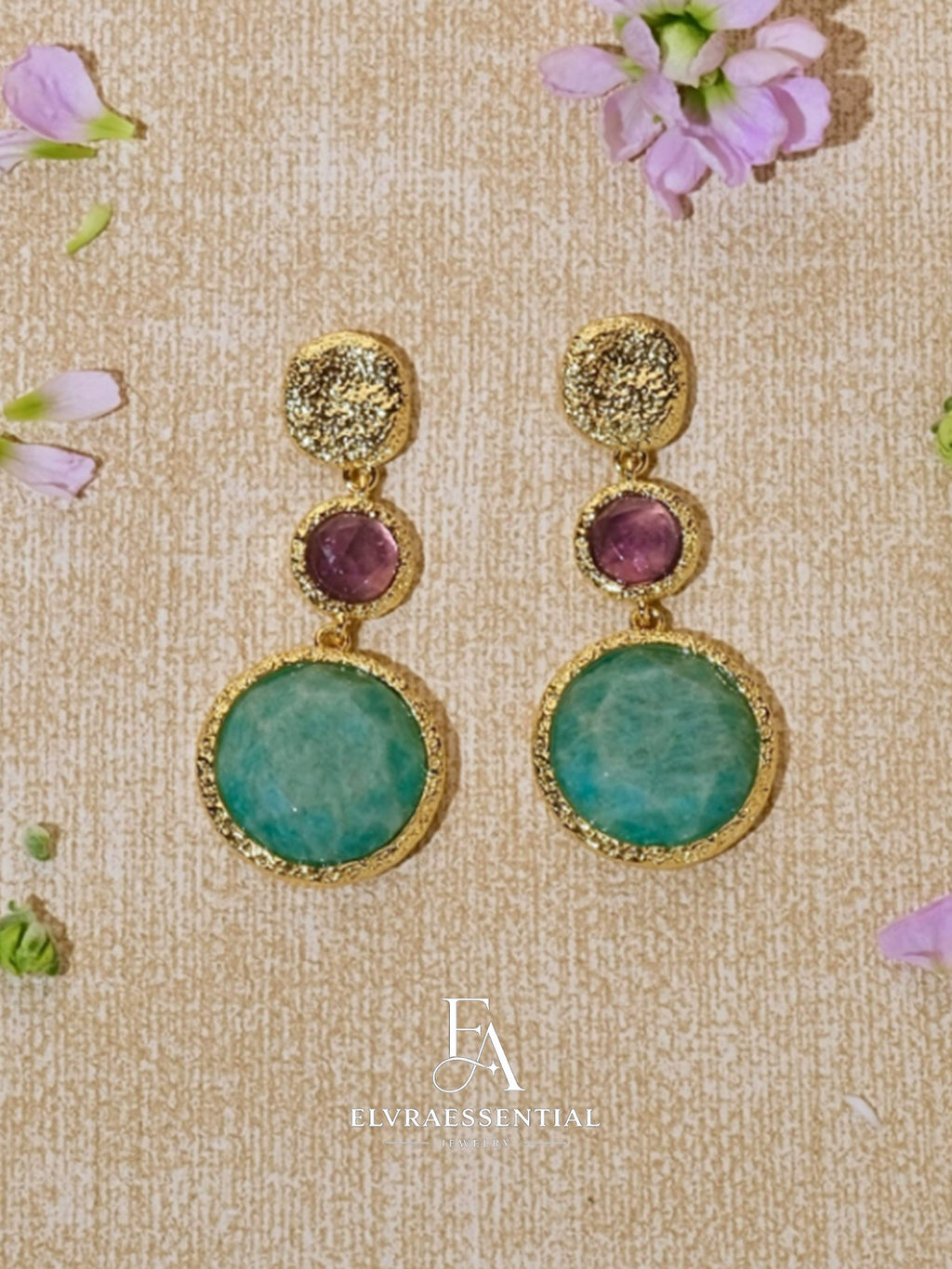 Island Reef Amethyst Tide Pendant Earrings