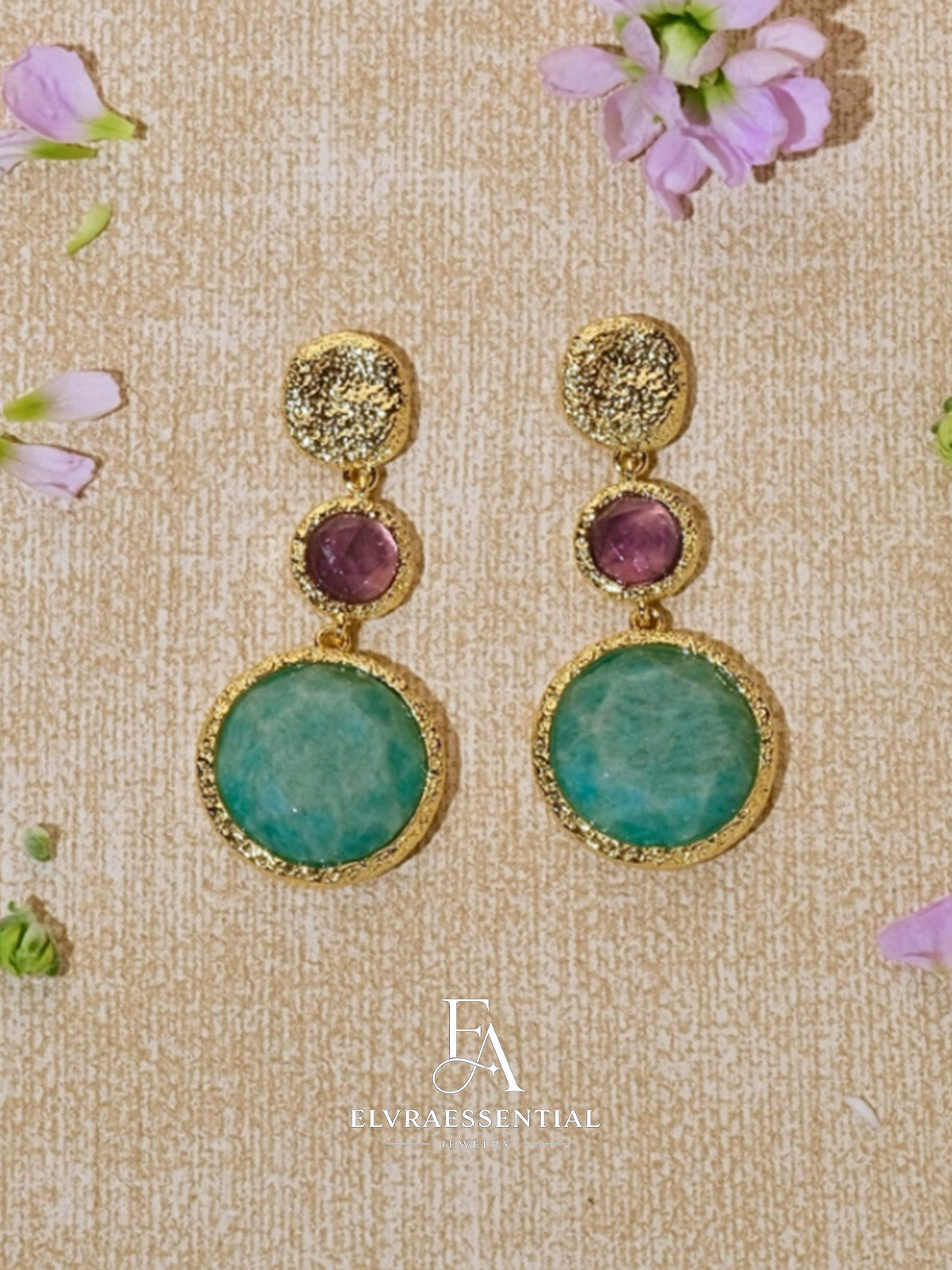 Island Reef Amethyst Tide Pendant Earrings