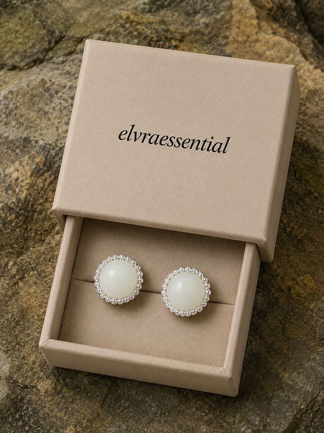 Lagoon Flora Pastel Stone Disc Earrings