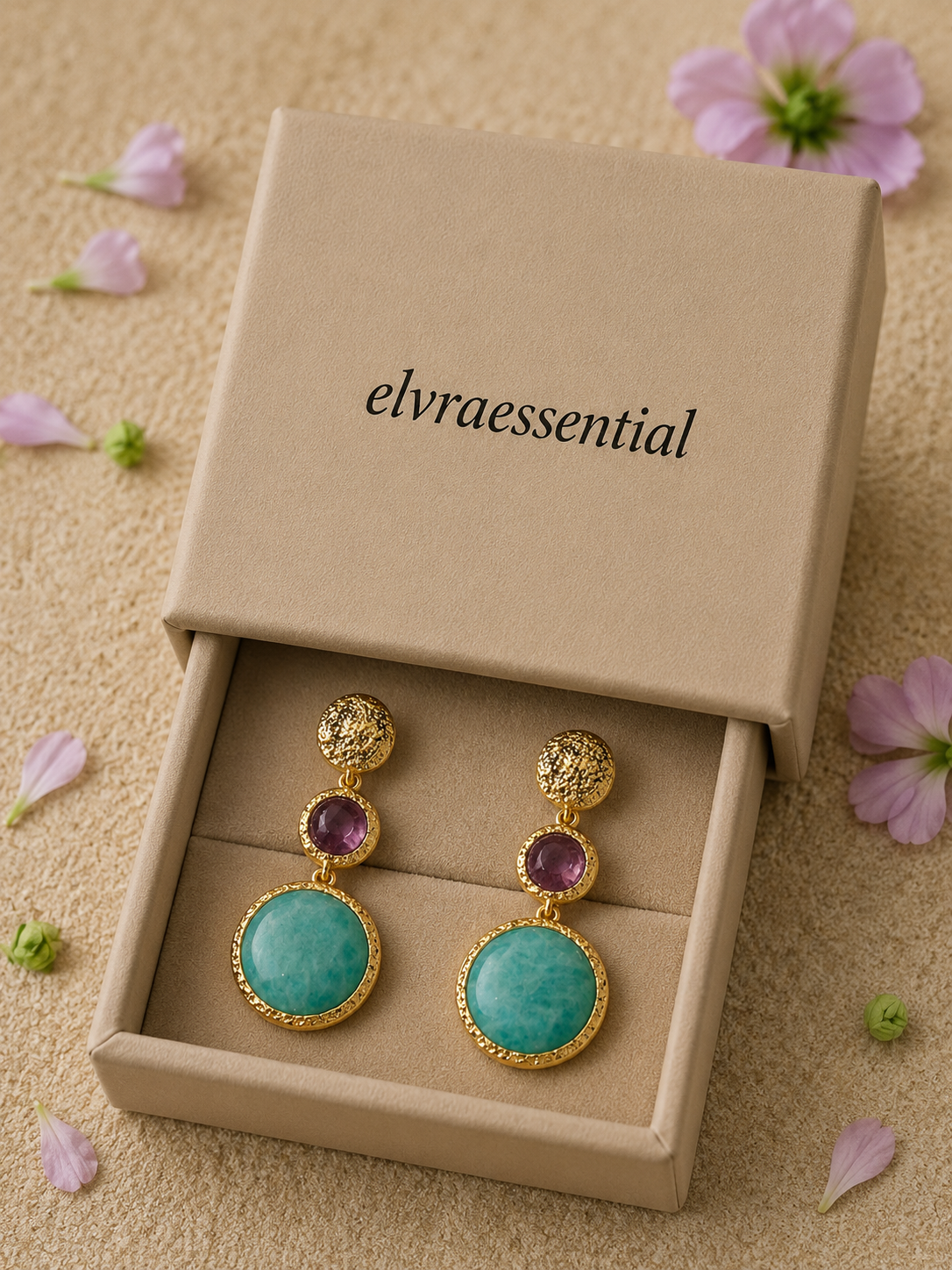 Island Reef Amethyst Tide Pendant Earrings