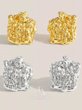 Retro Grain Artisan Stud Earrings