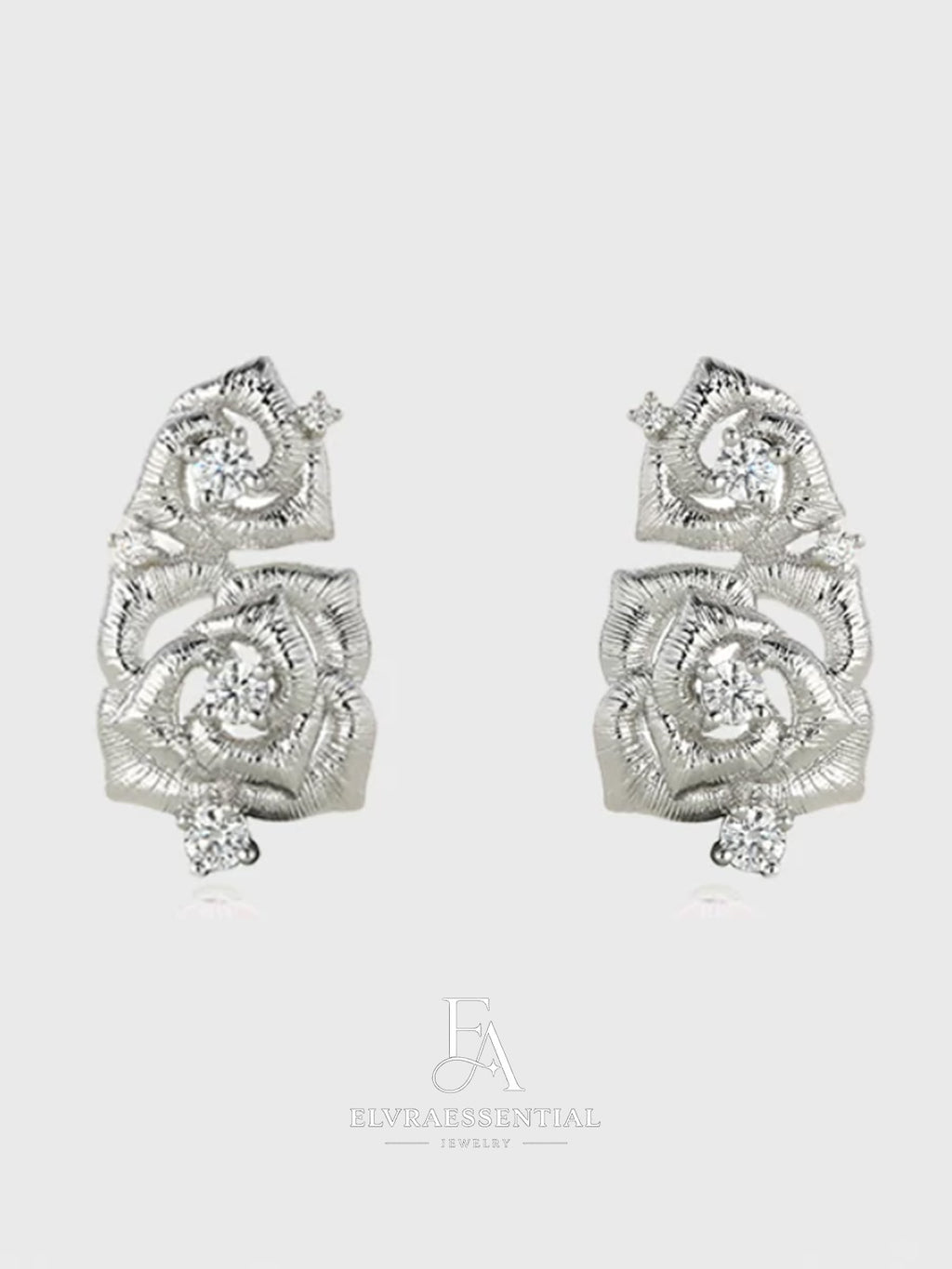 Twin Rose Petite Luxe Statement Earrings