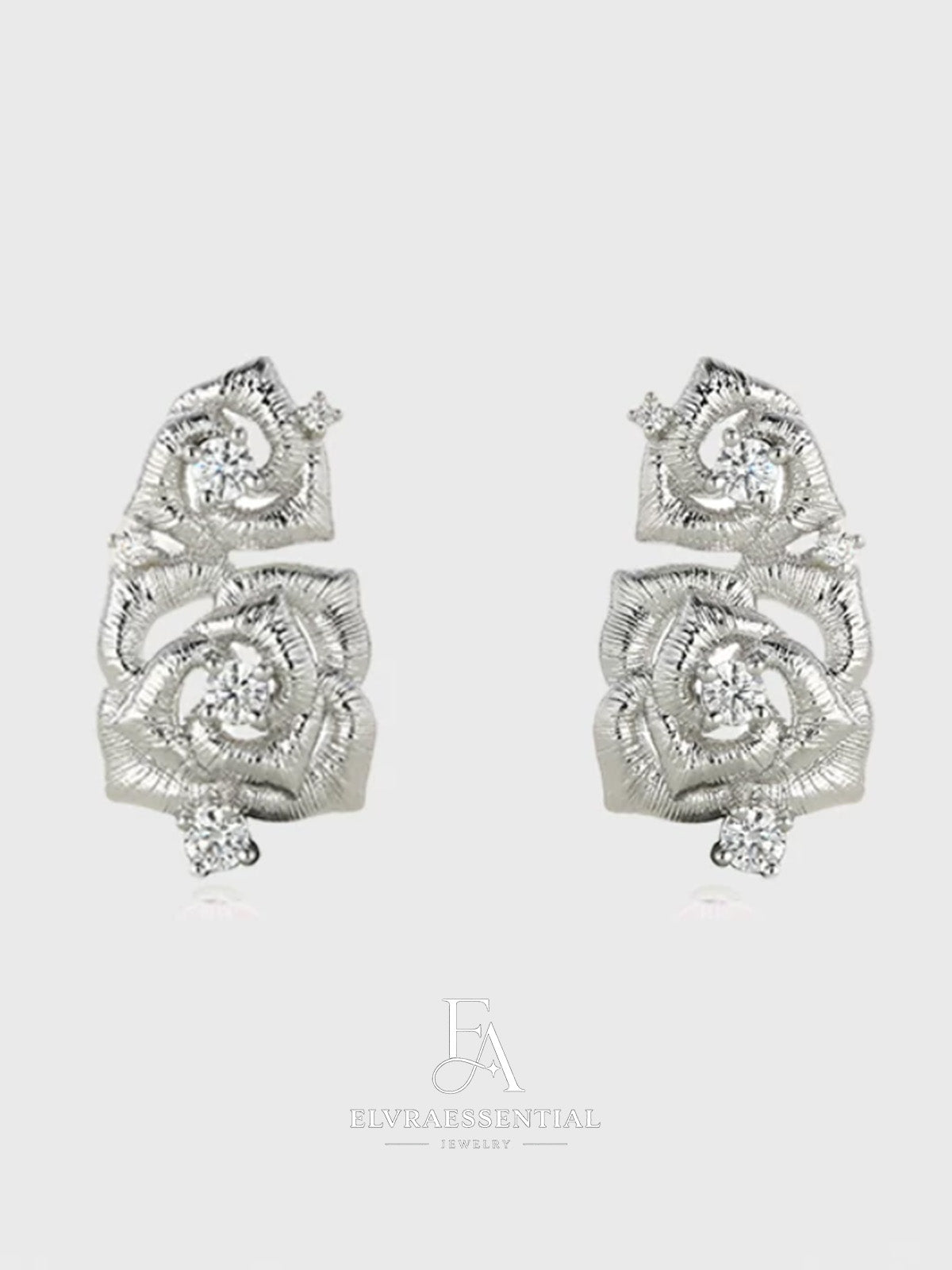 Twin Rose Petite Luxe Statement Earrings