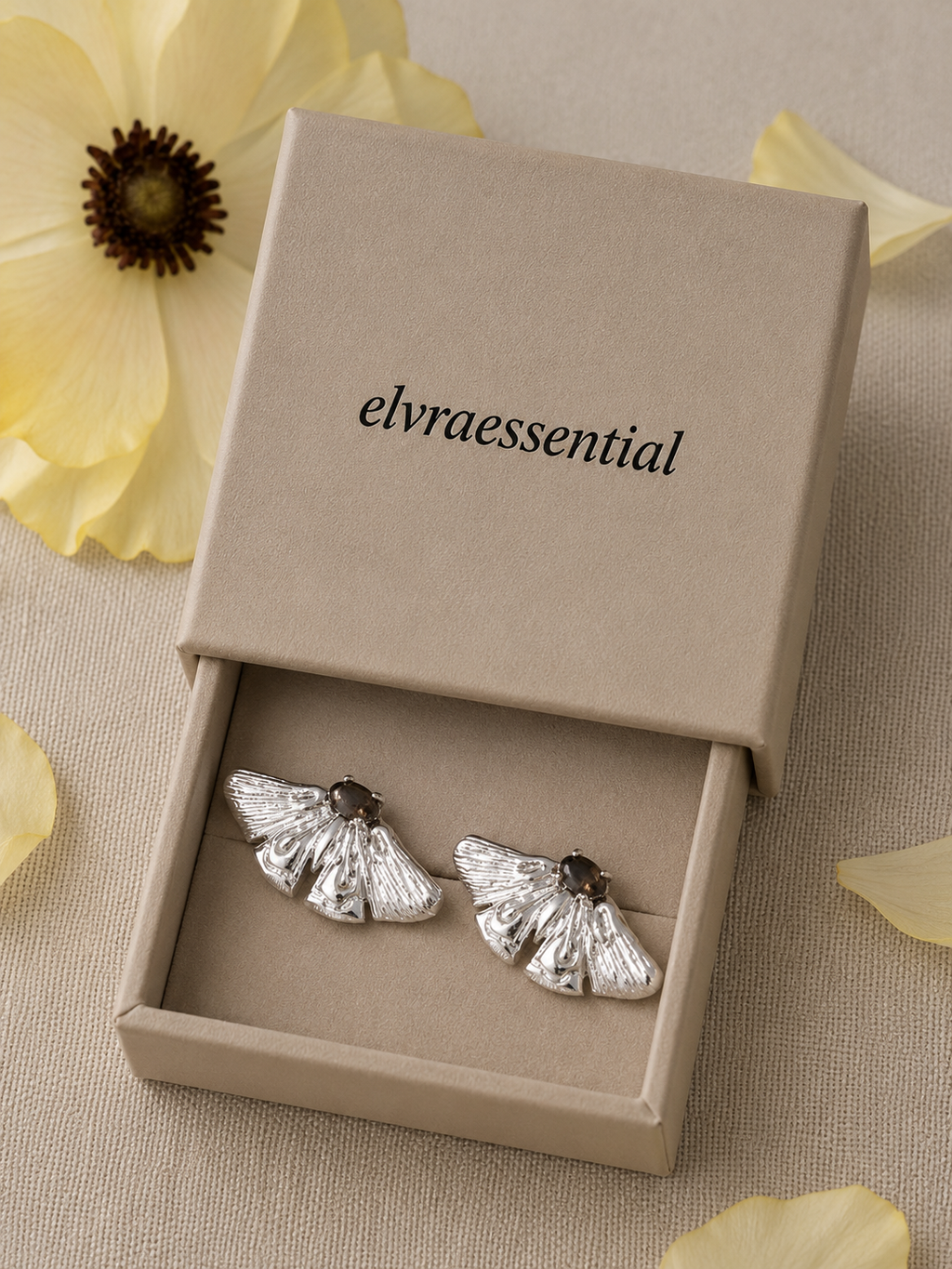 Mothlight Silver Drift Crystal Earrings