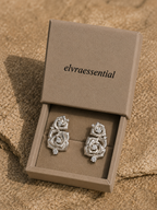 Twin Rose Petite Luxe Statement Earrings
