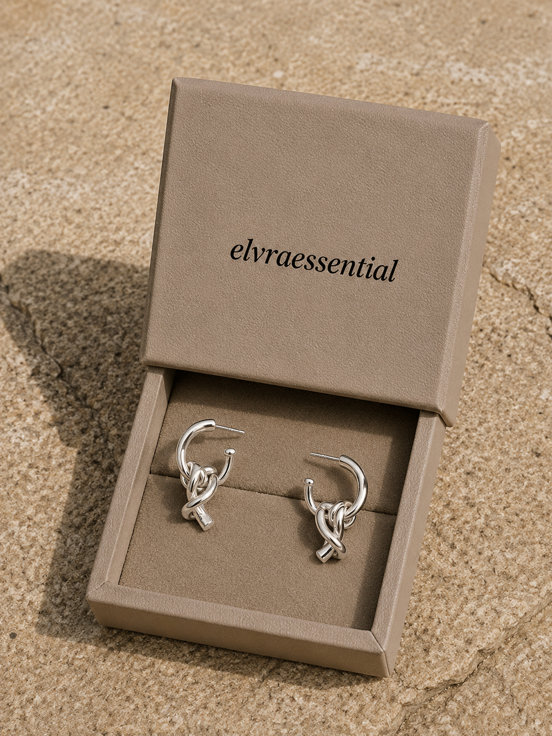 Twisted Drop Edge Stud Earrings