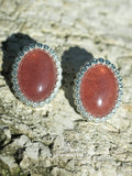 Strawberry Quartz Sweet Arc Earrings
