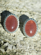 Strawberry Quartz Sweet Arc Earrings