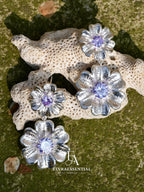 Starlit Love Letter Violet Bloom Statement Earrings