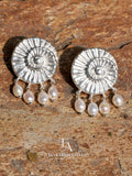 Ancient Reef Fossil Pearl Relic Earrings