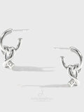 Twisted Drop Edge Stud Earrings