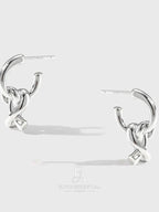 Twisted Drop Edge Stud Earrings