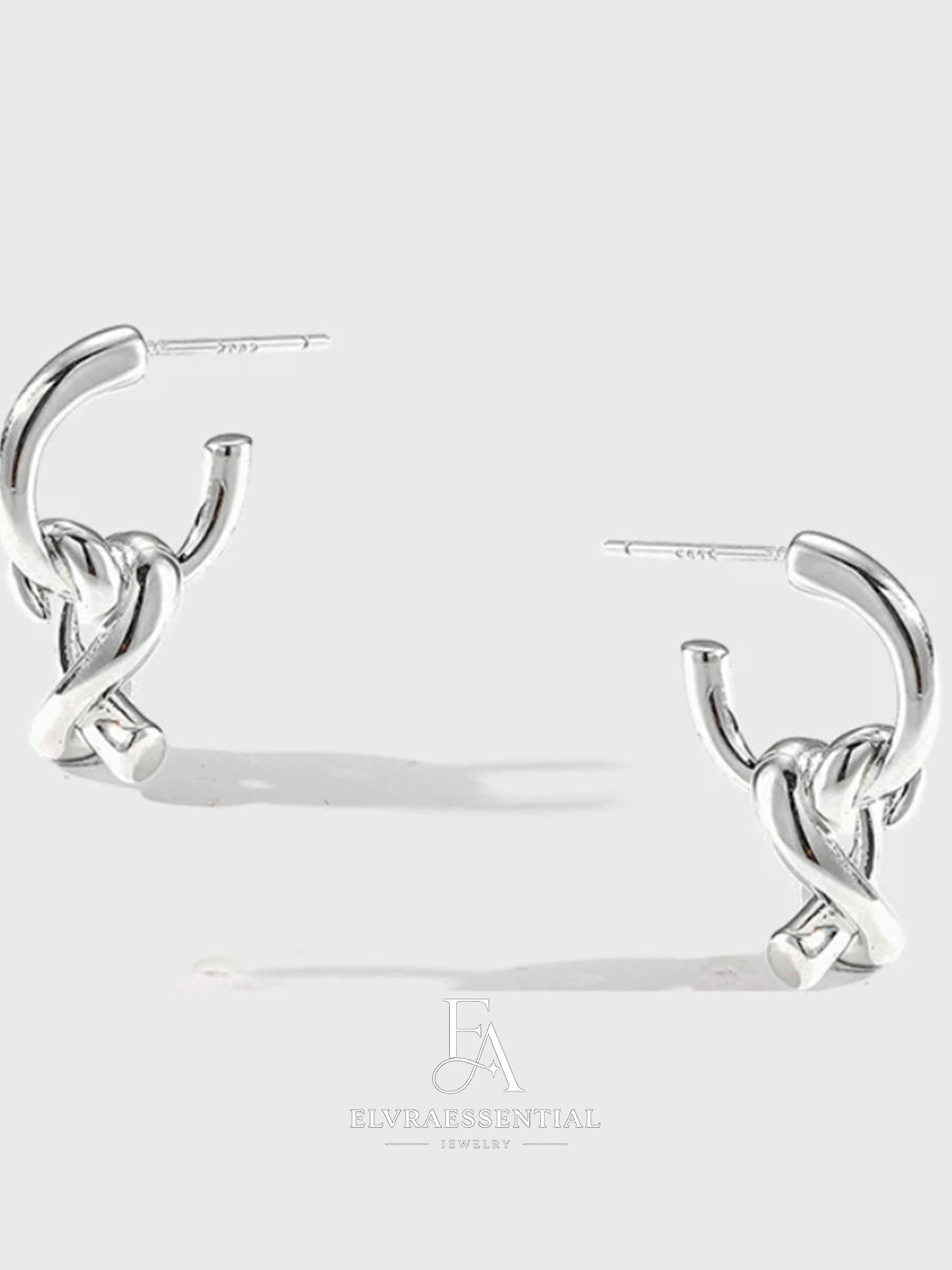 Twisted Drop Edge Stud Earrings