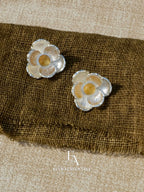 Luminous Magnolia Golden Rutile Bloom Earrings