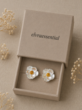 Luminous Magnolia Golden Rutile Bloom Earrings