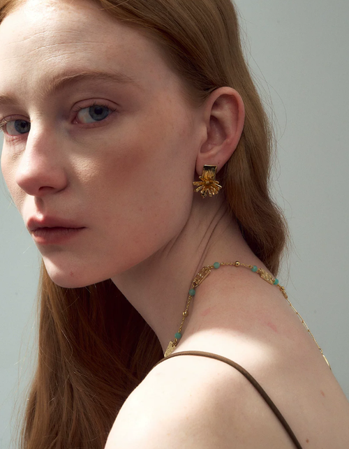 Golden Firework Vintage Glow Earrings