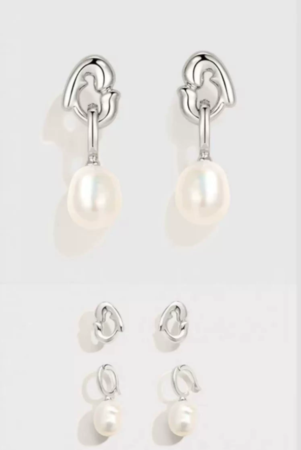 Baroque Pearl Cascade Drop Earrings