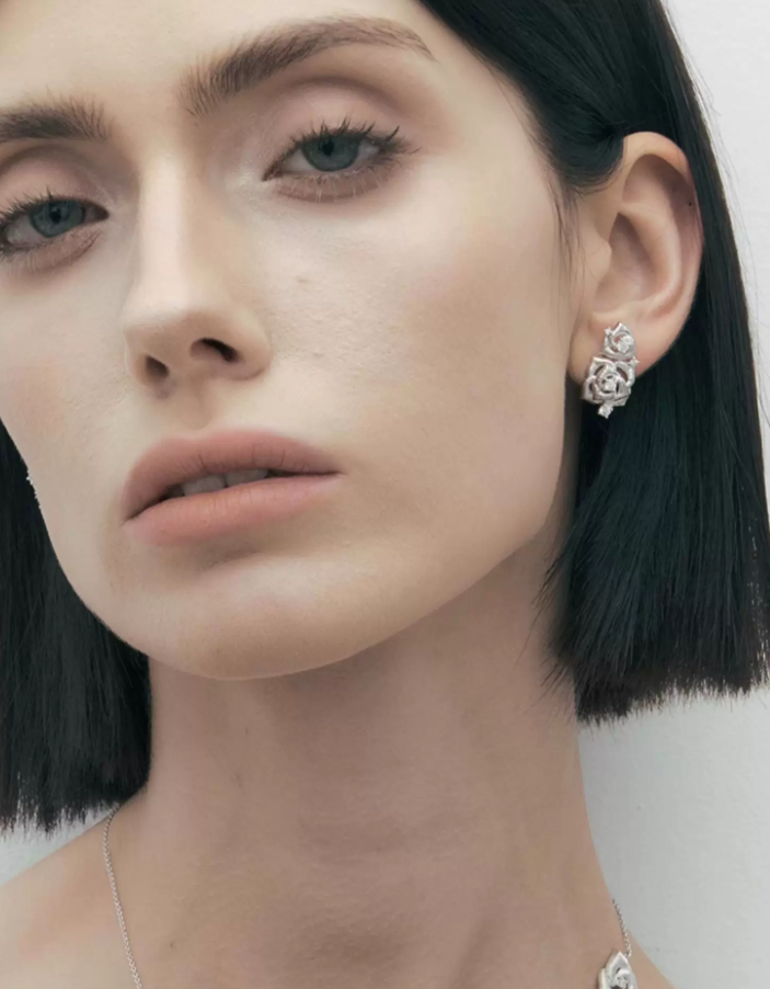 Twin Rose Petite Luxe Statement Earrings