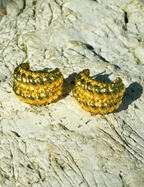 Voyage Line Dual-Tone Luxe C-Hoop Earrings