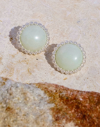 Lagoon Flora Pastel Stone Disc Earrings