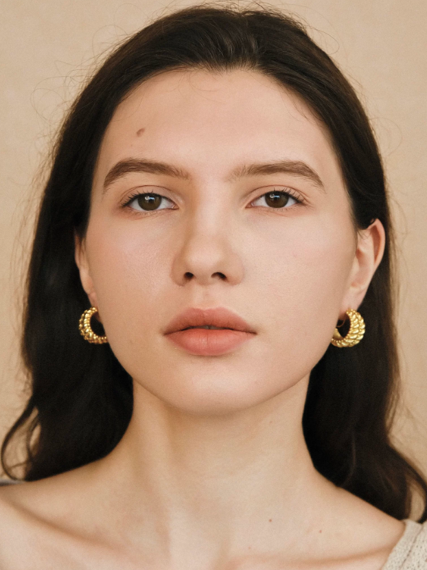 Voyage Line Dual-Tone Luxe C-Hoop Earrings