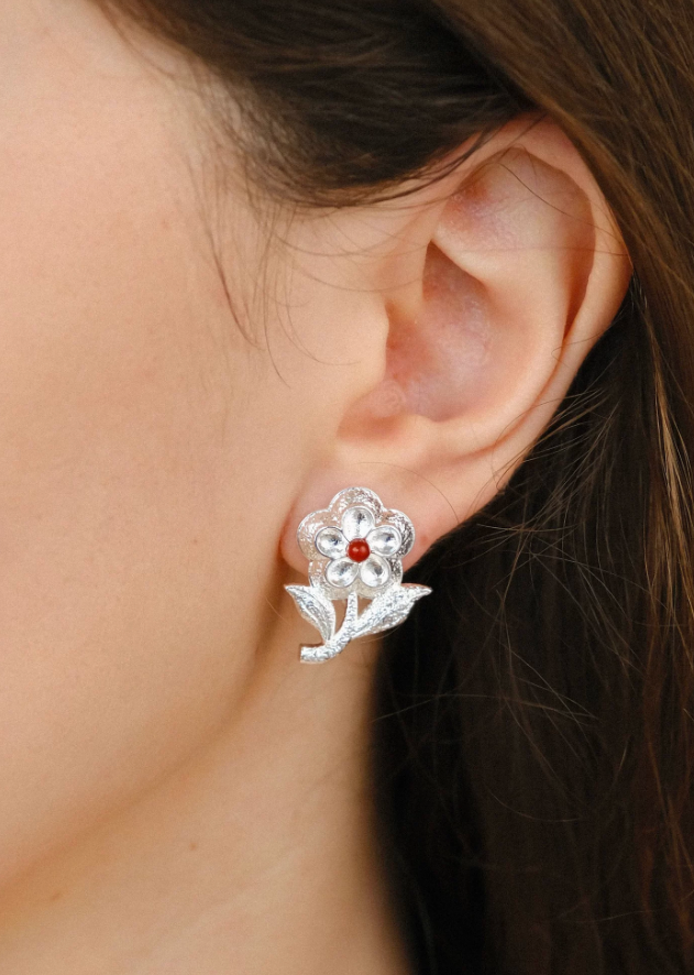 Red Agate Blossom Muse Studs