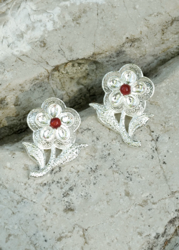 Red Agate Blossom Muse Studs