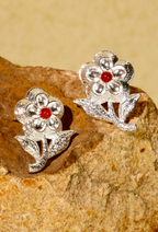 Red Agate Blossom Muse Studs