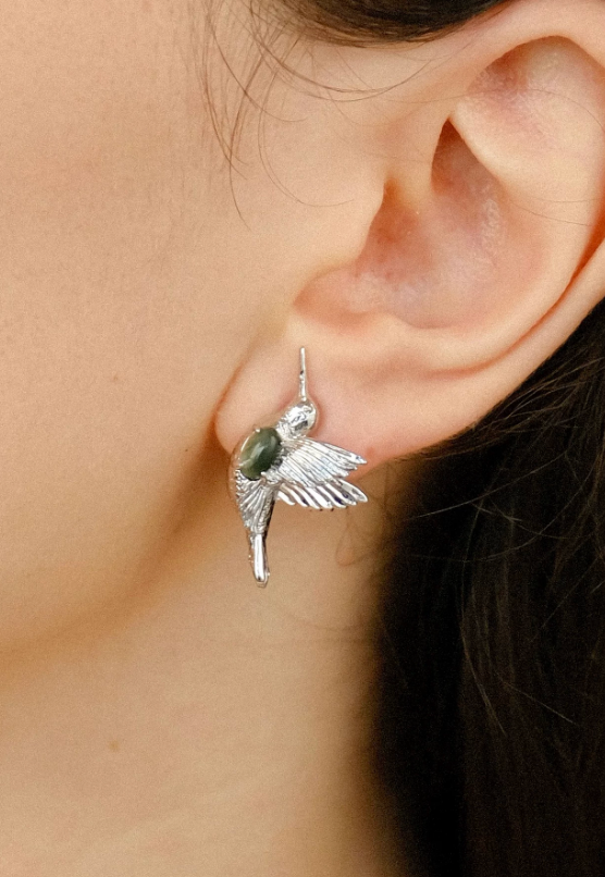 Hummingbird Verdant Aura Artisan Earrings