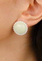 Lagoon Flora Pastel Stone Disc Earrings