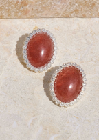 Strawberry Quartz Sweet Arc Earrings