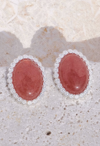 Strawberry Quartz Sweet Arc Earrings