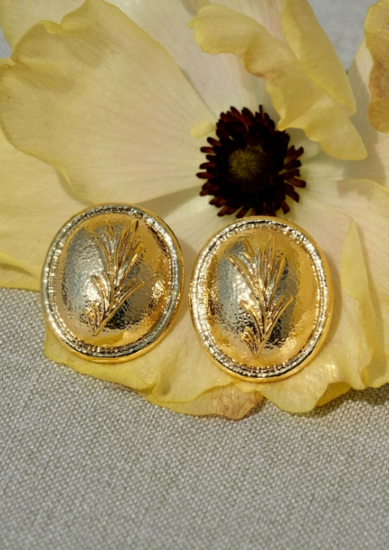 Rosemary Duo-Tone Parisian Oval Hoops