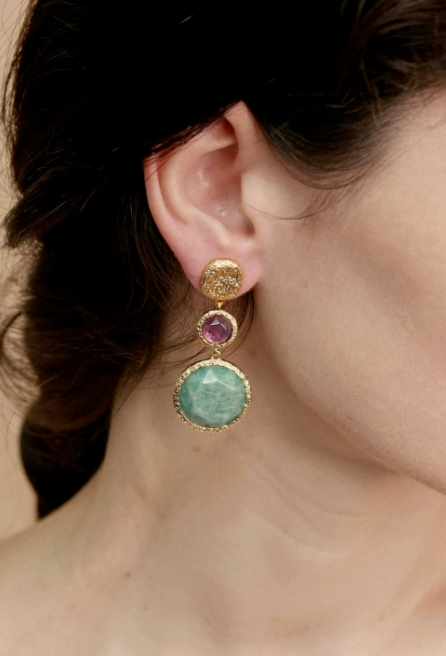 Island Reef Amethyst Tide Pendant Earrings