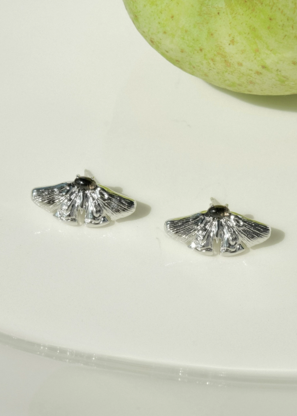 Mothlight Silver Drift Crystal Earrings