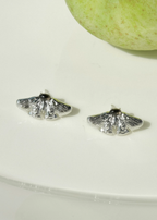 Mothlight Silver Drift Crystal Earrings