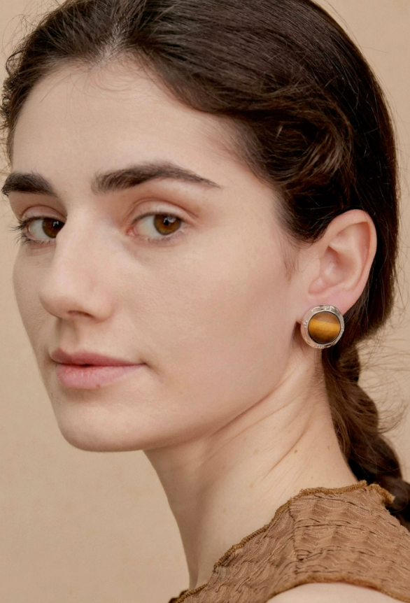 Kokoxili Nomad Tiger Eye Artisan Earrings