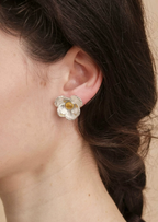 Luminous Magnolia Golden Rutile Bloom Earrings