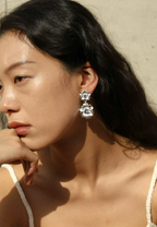 Starlit Love Letter Violet Bloom Statement Earrings